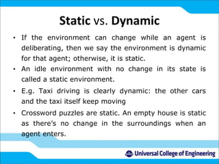 AI Intelligent Agents: Types and Environment Properties | PPTX
