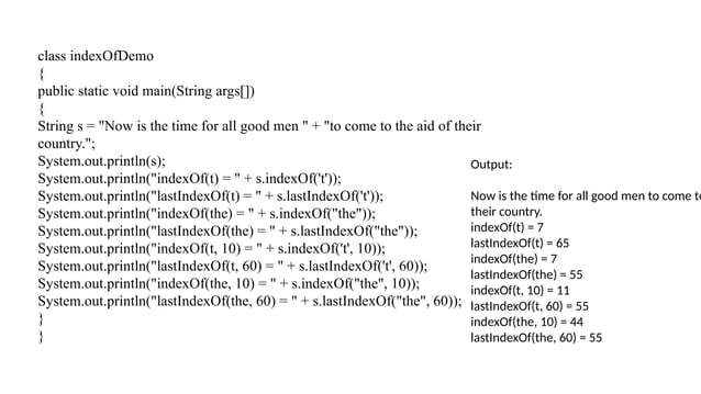 String in java, string constructors and operations | PPT