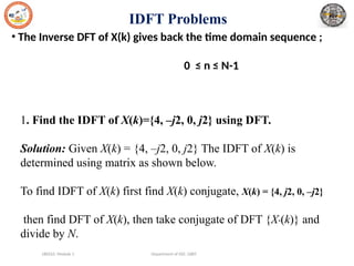 Inverse Dft Using Dft Module 2..pptx. Energy Storage requireme | PPTX