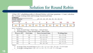 18
Solution for Round Robin
 