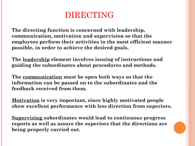 Functions of Management-Planning, Directing, Staffing, | PPTX