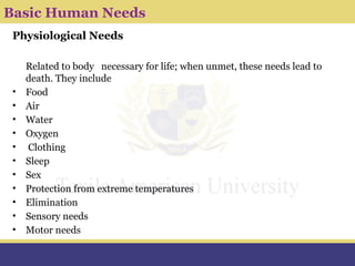 Module 2.1 Basic Human Needs- concept of Health | PPTX