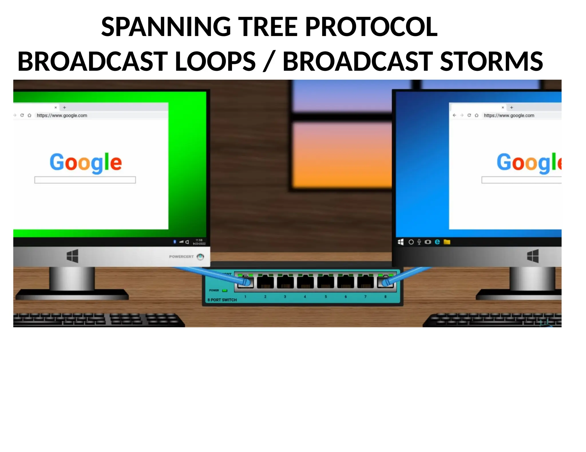 SPANNING TREE PROTOCOL
BROADCAST LOOPS / BROADCAST STORMS
 