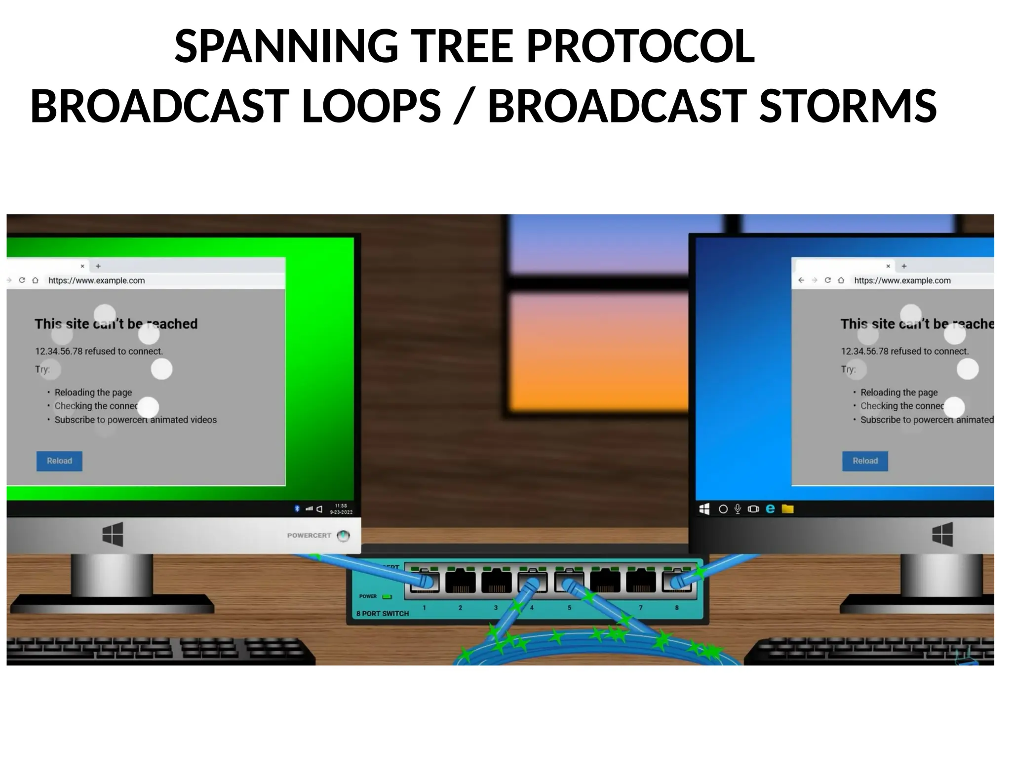 SPANNING TREE PROTOCOL
BROADCAST LOOPS / BROADCAST STORMS
 