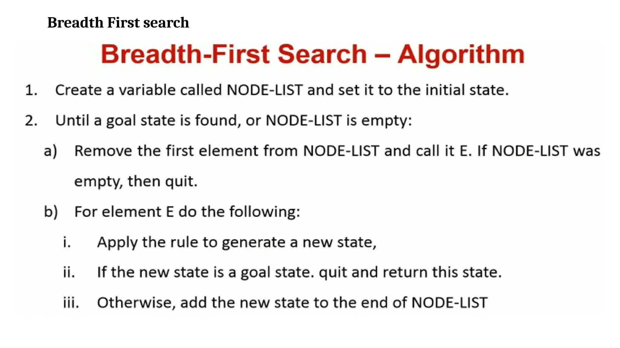 Breadth First search
 