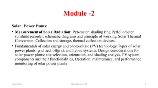 Solar Pv Shadow Rings Solar Power plant and radiation measurement | PPTX