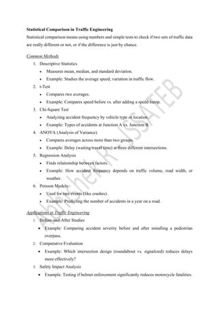 Traffic Engineering Studies - Module - 2 | PDF