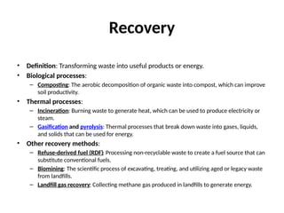 Engineering Systems for Solid Waste Management | PPTX