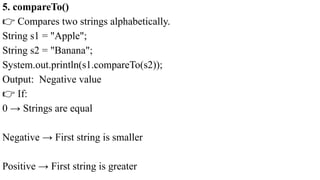 java string java string compareto() compares two... MODULE 2.pptx-ADVANCED JAVA VTU 4TH SEM - BIS402 | PPTX