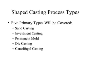 Module 2- Casting of Metals and their use in undustry | PPT