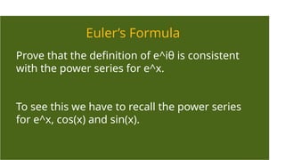 Module 2 - Complex Analysis (Operations on Complex Numbers) | PPTX