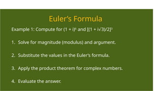 Module 2 - Complex Analysis (Operations on Complex Numbers) | PPTX