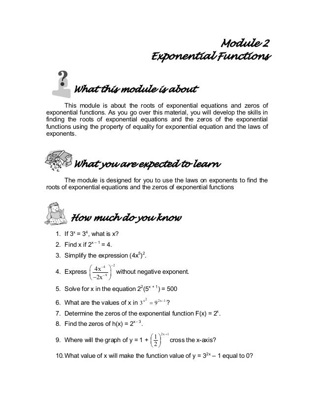 Module 2 Exponential Functions