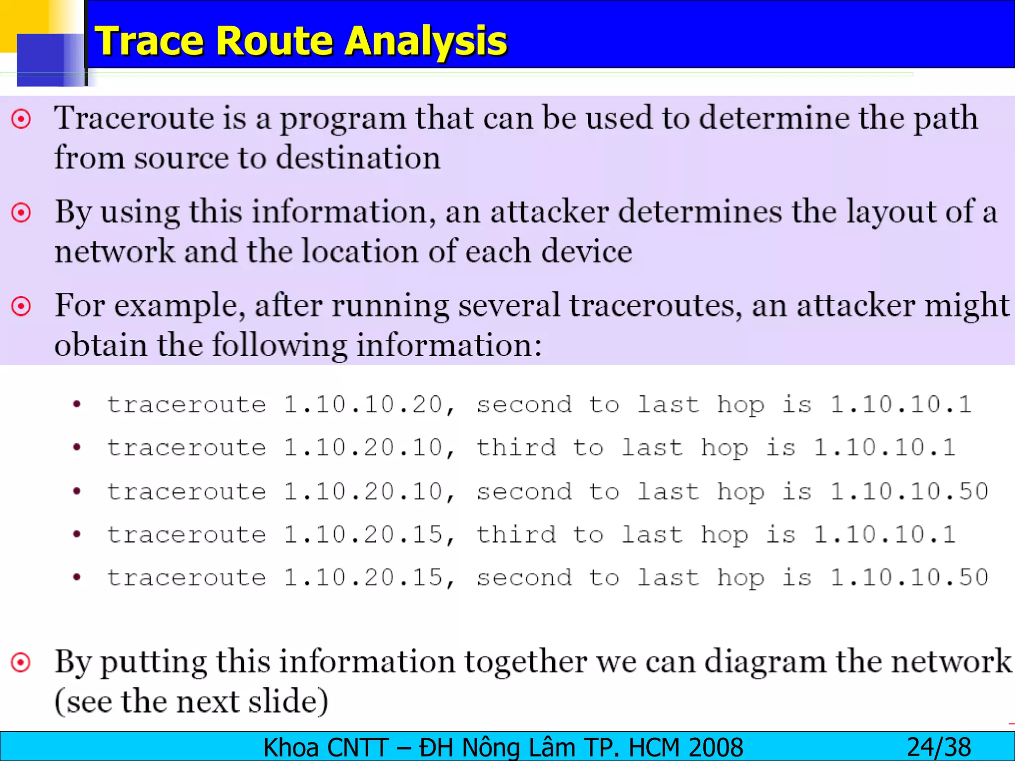 Trace Route Analysis 