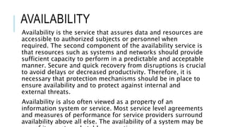 Availability Coverage Work Module 2 - Information Assurance Concepts.pptx | Information and ...
