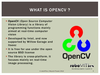 RoboCV Module 2: Introduction to OpenCV and MATLAB | PPT