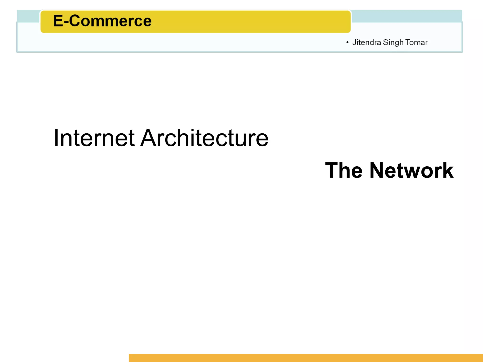 Amity School of Business




Internet Architecture
                        The Network
 