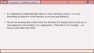 Limits Writing Comprehensive Guide to One-Sided and Infinite Limits in Calculus | PPTX