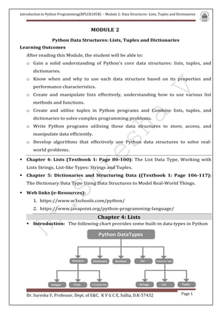 Module 2-Lists,Tuple and Dictionary Final by Dr.SV (1).pdf