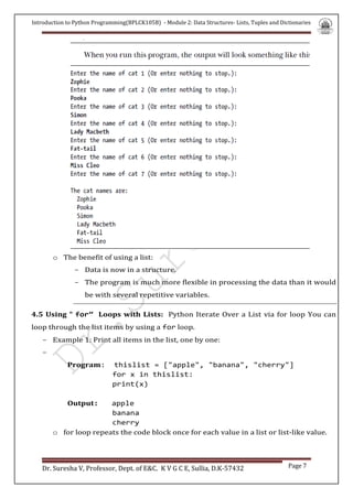 Module 2-Lists,Tuple and Dictionary Final by Dr.SV (1).pdf