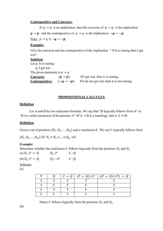 Propositional Formula Examples Comprehensive Introduction to Mathematical Logic and Propositional ...