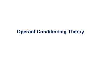 Operant Conditioning Theory
 