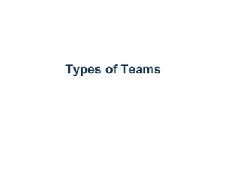 Types of Teams
 