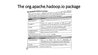 The org.apache.hadoop.io package
 