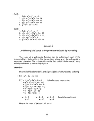 Module 2 polynomial functions | PDF