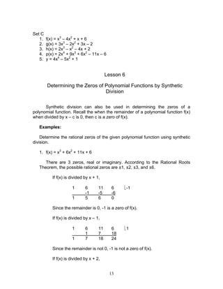Module 2 polynomial functions | PDF