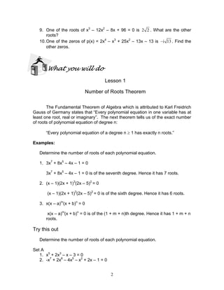 Module 2 polynomial functions | PDF