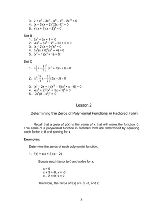 Module 2 polynomial functions | PDF