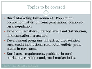 Rural Marketing, Environment | PPTX