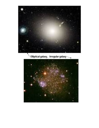 Elliptical galaxy, Irregular galaxy
 