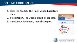 OPENING A DOCUMENT
 