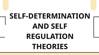 SELF-DETERMINATION
AND SELF
REGULATION
THEORIES
 
