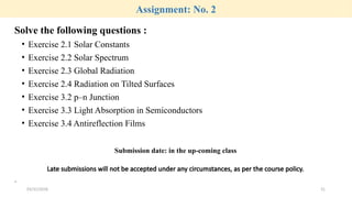 Comprehensive Module on Solar Radiation and Semiconductor Physics for ...