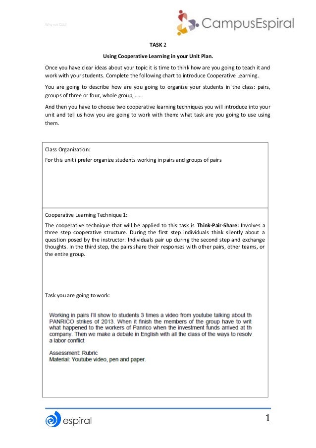 Module 2 Activity Cooperative Learning