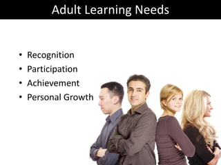 ckby/BasicTTT/18Jul08/Rev6 49
• Recognition
• Participation
• Achievement
• Personal Growth
Adult Learning Needs
 