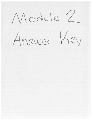 Module 2 answer key for homework