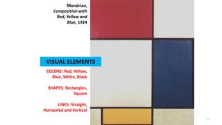 DR. ALLAN C. ORATE, UE
Mondrian,
Composition with
Red, Yellow and
Blue, 1924
COLORS: Red, Yellow,
Blue, White, Black
SHAPE...