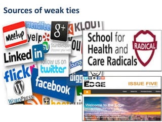 Sources of weak ties
 