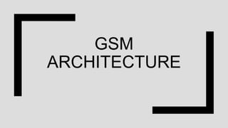 GSM
ARCHITECTURE
 