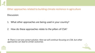 Module 2: Climate actions in agriculture and priority setting for investments