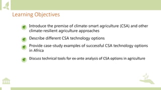 Module 2: Climate actions in agriculture and priority setting for investments