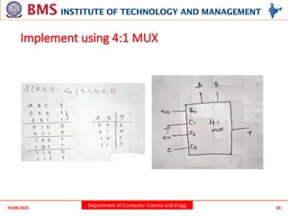 Department of Computer Science and Engg
Implement using 4:1 MUX
10/08/2025 30
 