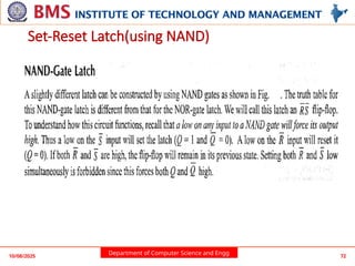 Department of Computer Science and Engg
10/08/2025 72
Set-Reset Latch(using NAND)
 