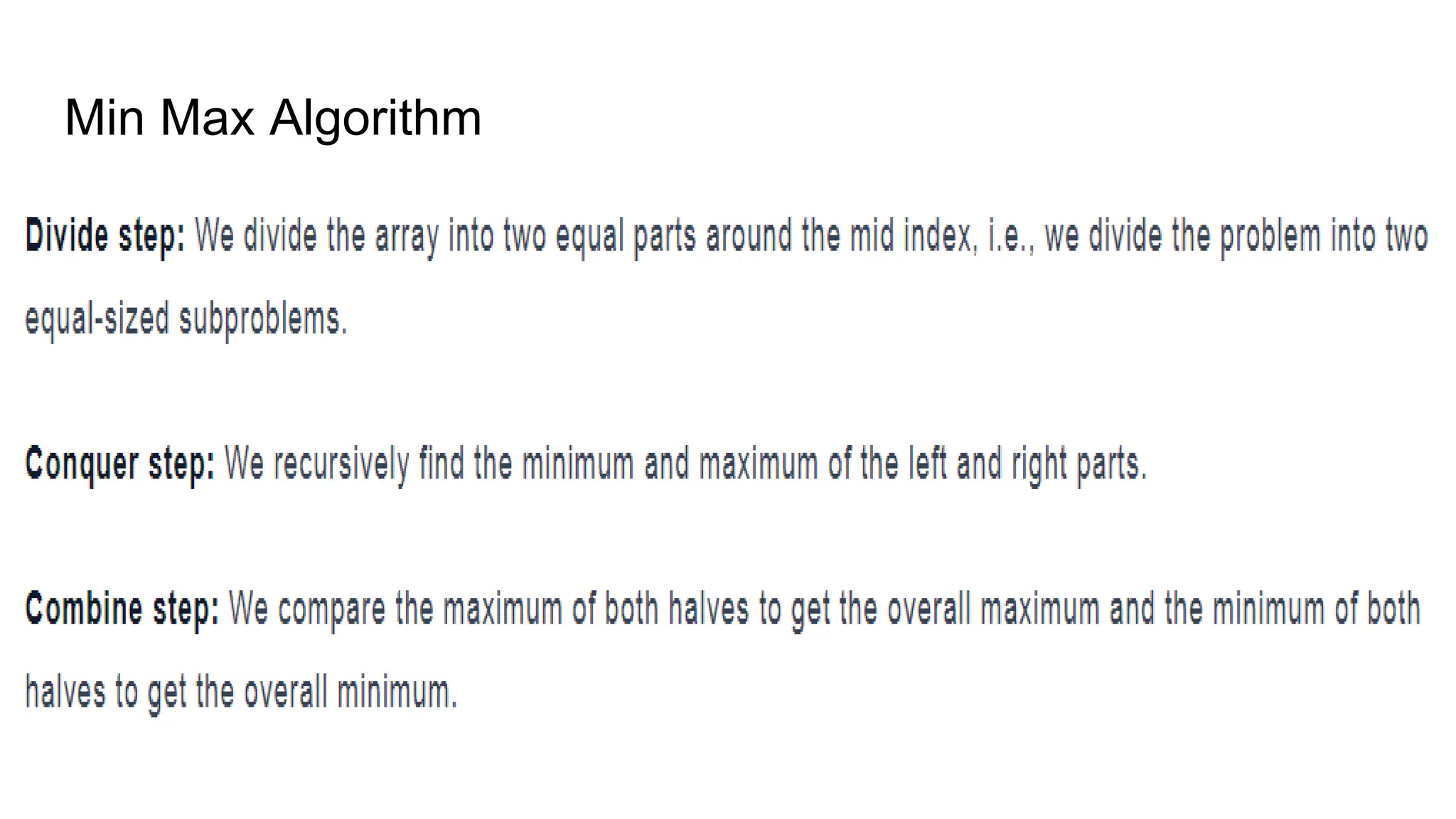 Min Max Algorithm
 