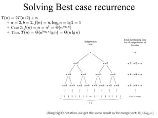 Solving Best case recurrence
 