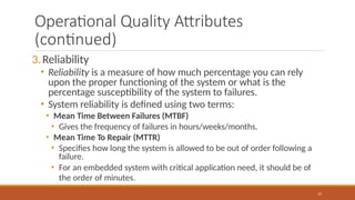 Operational Quality Attributes Embedded system design introduction to the instructions set MODULE2_ESD ...